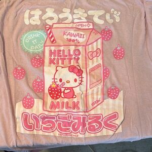 Hello Kitty Pink Short Sleeve Tee with Kawaii Design